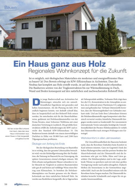 ALLGÄU ALTERNATIV Herbst/Winterausgabe 2015/16