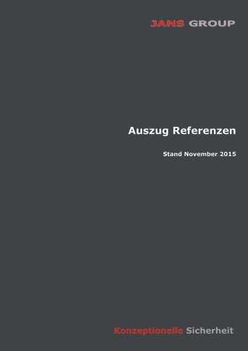 Jans - Group Auszug Referenzen und laufende Projekte