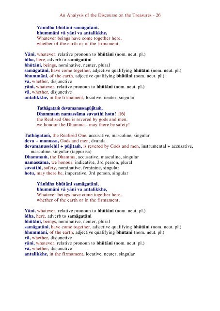 Tisuttanirutti, A Grammatical Analysis of Three Discourses