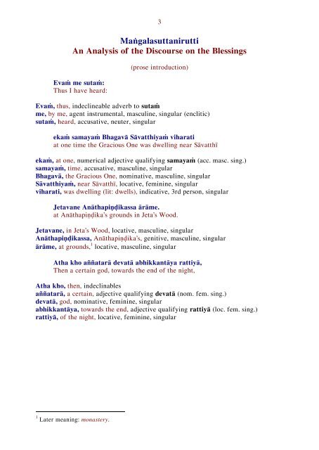 Tisuttanirutti, A Grammatical Analysis of Three Discourses