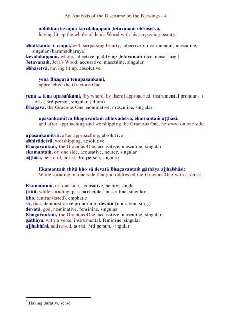 Tisuttanirutti, A Grammatical Analysis of Three Discourses