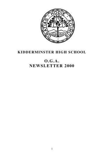 OGA NEWSLETTER 2000 - Kidderminster High School for Girls Old ...
