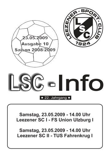 LSC-Info 2008-2009 Ausgabe 10 - Leezener SC