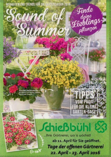 Gartnerei Schiessbuhl Katalog 2016
