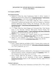 DEPARTMENT OF APPLIED MECHANICS AND HYDRAULICS - NITK