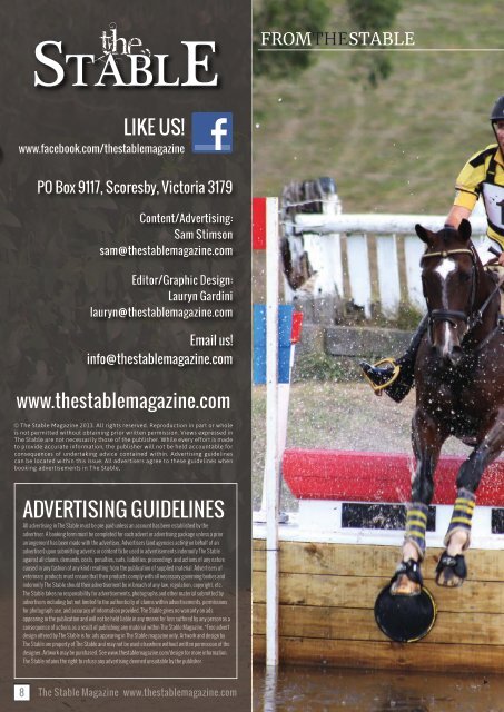 The Stable Magazine - April 2016