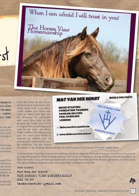 The Stable Magazine - April 2016