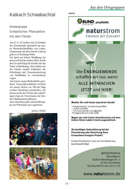 Aus der Kreisgruppe - Bund Naturschutz in Bayern eV