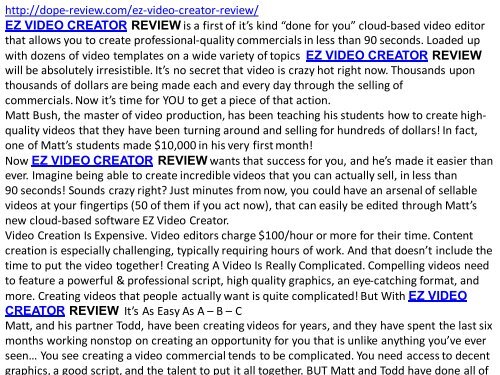 EZ Video Creator review