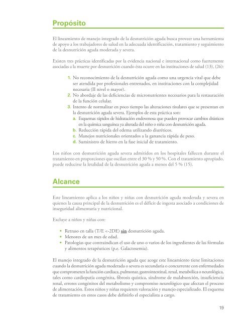 Lineamiento para el manejo integrado de la desnutrición aguda moderada y severa