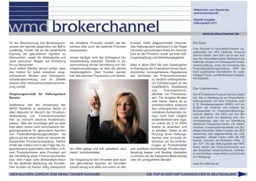 Haftungsdach TOP 50 - WMD Brokerchannel