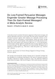 Do Loss-Framed Persuasive Messages Engender Greater Message ...