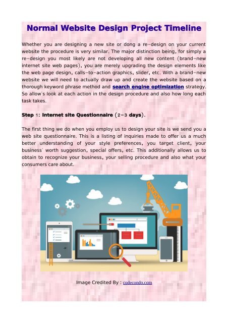 Normal Website Design Project Timeline