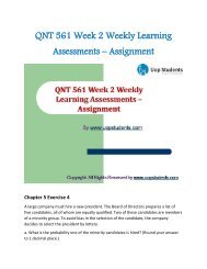 QNT 561 Week 2 Weekly Learning Assessments - Assignment