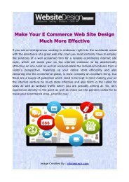 Make Your E Commerce Web Site Design Much More Effective
