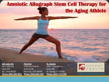 Amniotic Allograph Stem Cell Therapy for the Aging Athlete