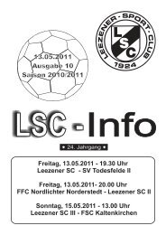 LSC Info Nr. 10 Saison 2010/2011 - SG Todesfelde/Leezen