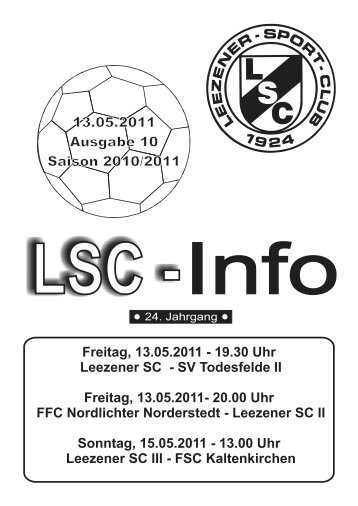 LSC Info Nr. 10 Saison 2010/2011 - SG Todesfelde/Leezen