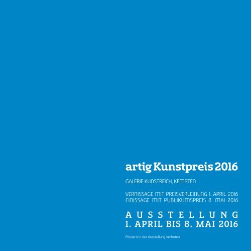artig Kunstpreis 2016 - Katalog zur Ausstellung