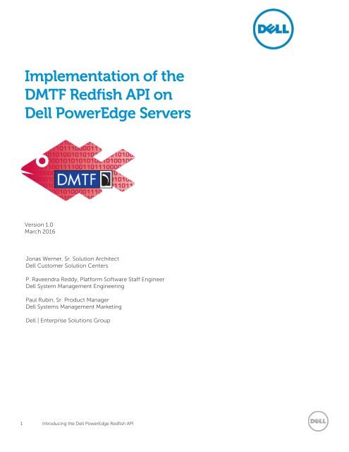 Implementation of the DMTF Redfish API on Dell PowerEdge Servers