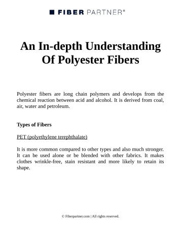 An In-depth Understanding Of Polyester Fibers