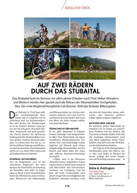 SPORTaktiv Bikeguide 2016