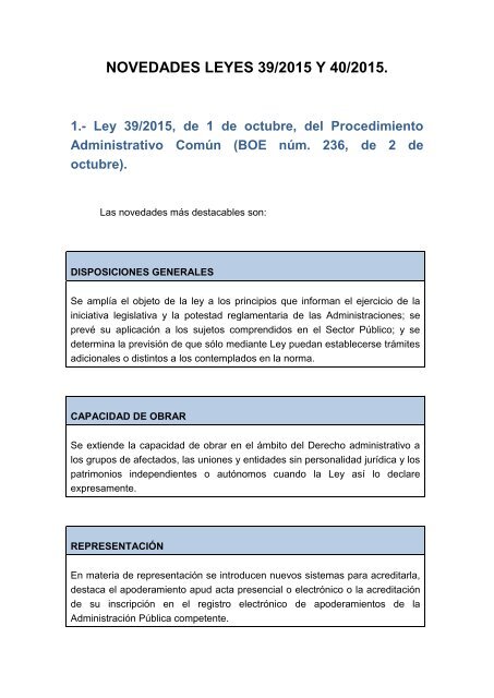 Novedades Leyes 39 2015 Y 40 2015