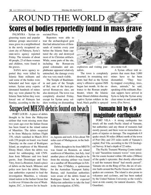 Caribbean Times 81st issue - Monday 4th April 2016