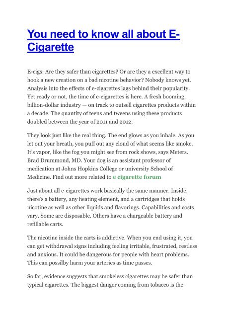 You need to know all about E-Cigarette