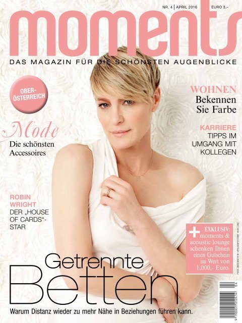 moments - Das Magazin für die schönsten Augenblicke