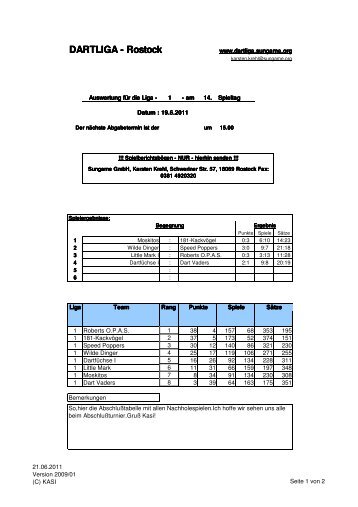 DARTLIGA - Rostock - Dartsport Rostock