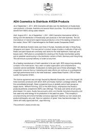 ADA Cosmetics to distribute AVEDA products