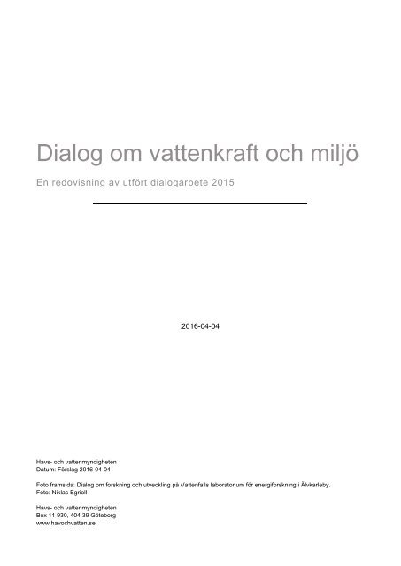 Dialog om vattenkraft och miljö