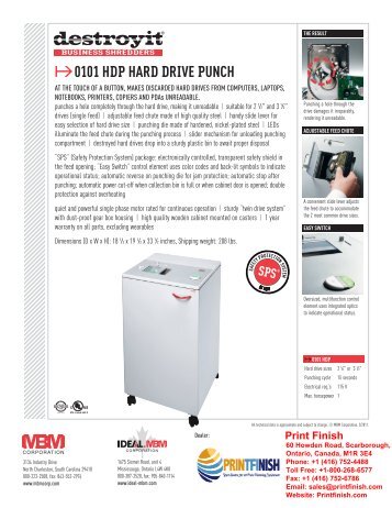 MBM Ideal Destroyit Hard Drive Punch by Printfinish.com