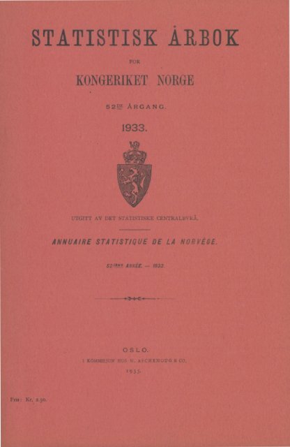 Norway Yearbook - 1933