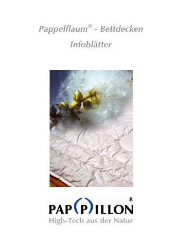 Pappelflaum® - Bettdecken Infoblätter - PAP(P)ILLON GmbH