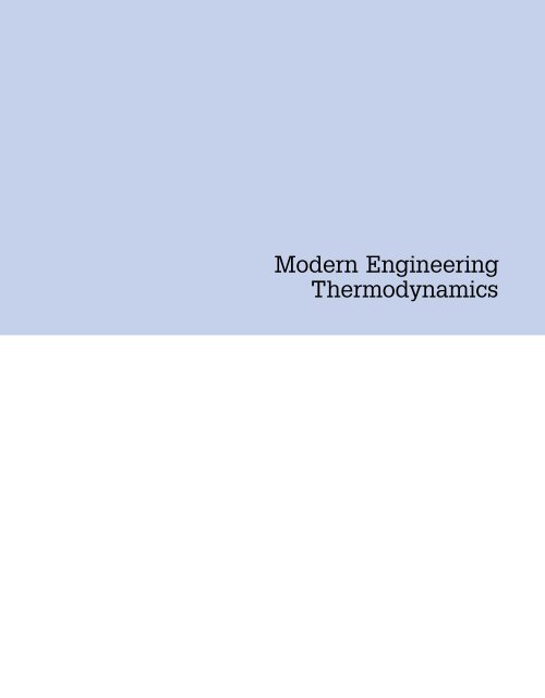 Modern Engineering Thermodynamics