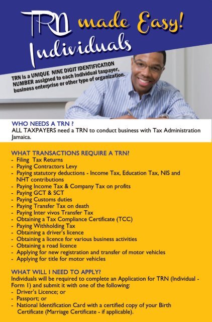 TRN Made Easy - Individuals - Tax Administration Jamaica (TAJ)