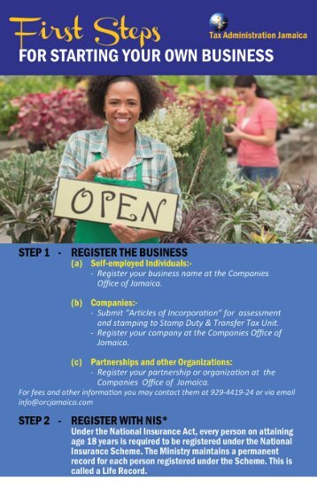 First Steps for New Businesses - Tax Administration Jamaica (TAJ)
