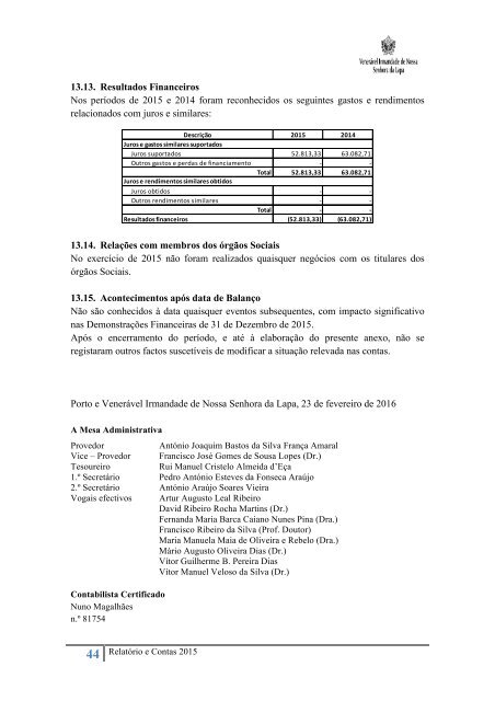 Relatório e Contas 2015 29-3-2016