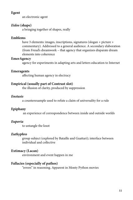 A Glossary for Gregory L. Ulmer's Electronic Monuments