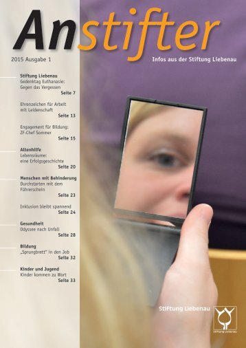 Anstifter 1, 2015 der Stiftung Liebenau