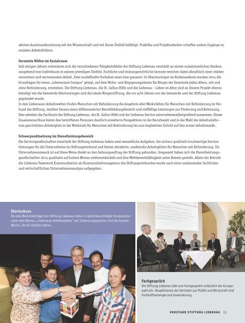 Jahresbericht 2014  der Stiftung Liebenau