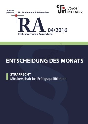 RA 04/2016 - Entscheidung des Monats