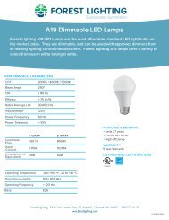 A19 Dimmable LED Lamps - Complete Specification