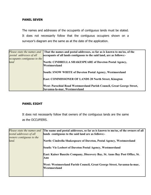 APPLICATIONS FOR FIRST REGISTRATION - National Land Agency