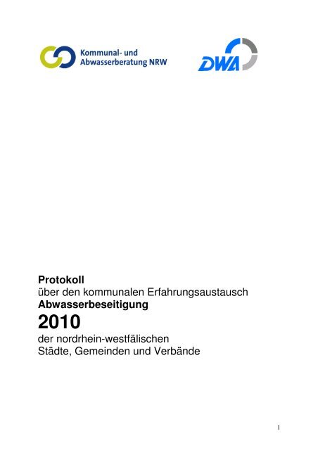 Protokoll kommunaler EA 2010 - und Abwasserberatung NRW