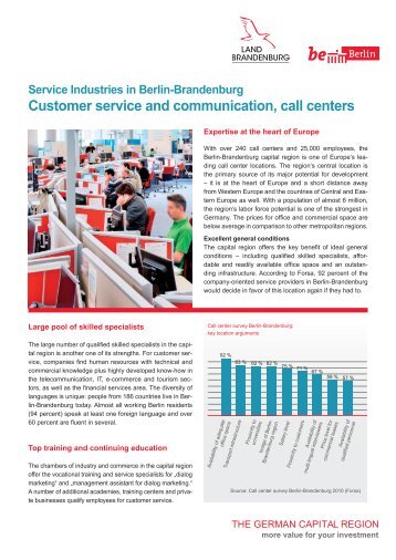 Service Industries in Berlin-Brandenburg: Call Centers