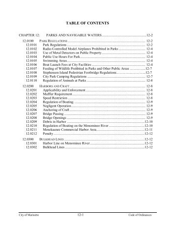 Chapter 12 Parks and Navigable Waters revision