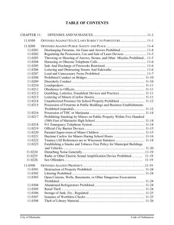 Chapter 11 Offenses and Nuisances Revision 11-18-15